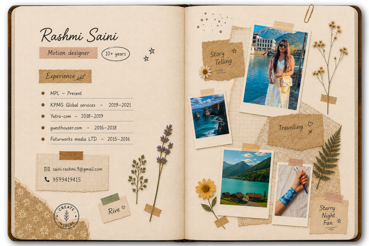 Rashmi's journal, open